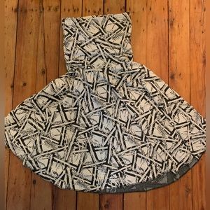 Strapless black and white designer one of a kind dress